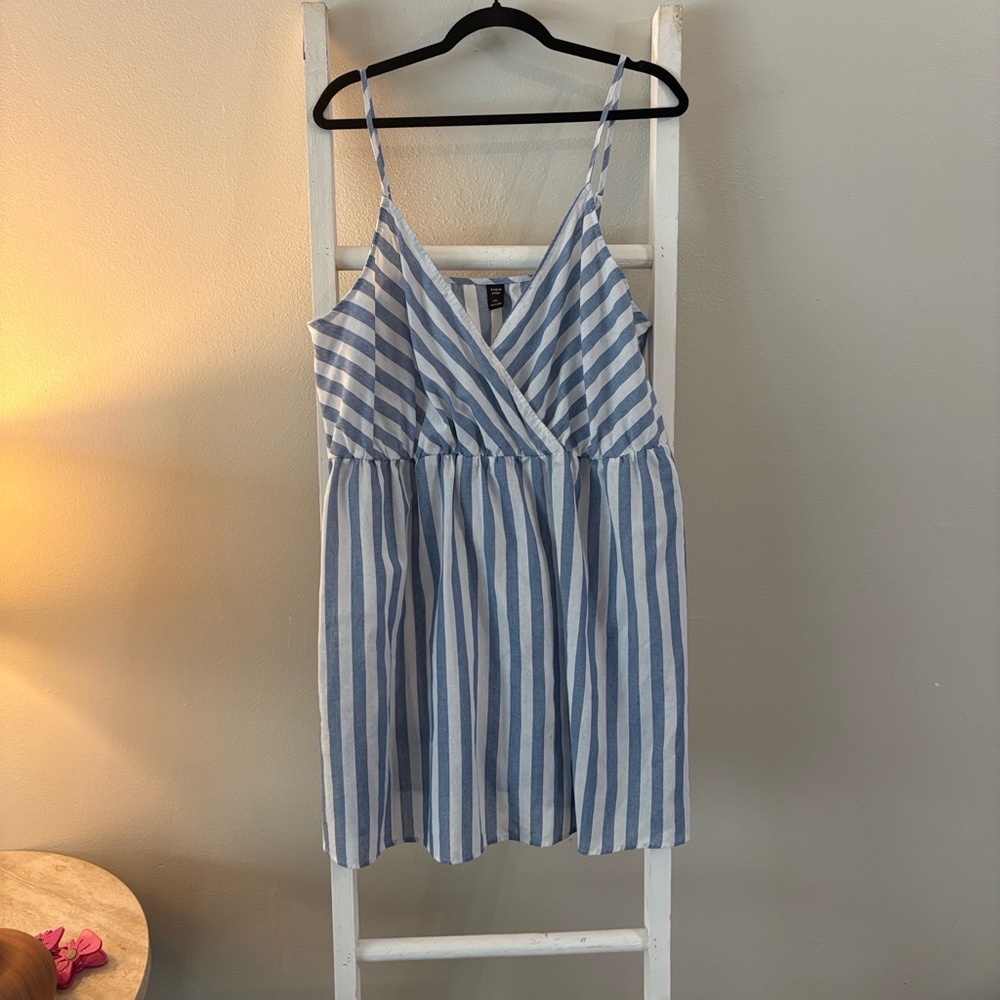 SHEIN Blue and White Striped Curve Dress